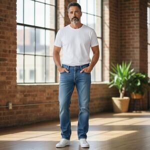 Levi 514 Jeans Mens 34x32 Medium Wash Straight Fit Stretch Denim 5 Pocket